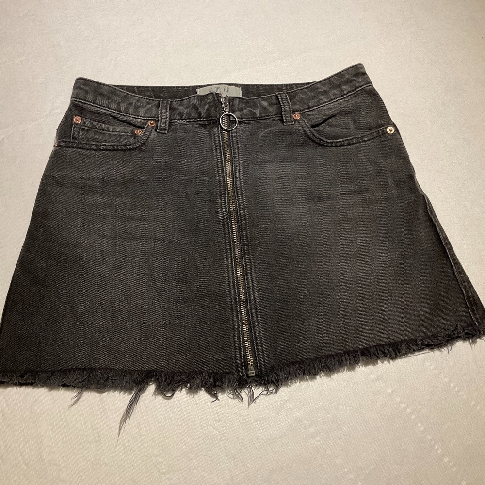 We the Free Black Denim Skirt